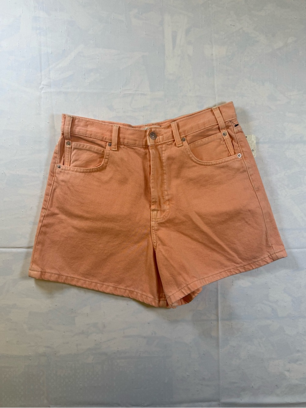 Free People Peach Cotton Denim Shorts 4” Inseam